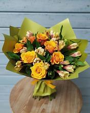 Букет цветов из:  Альстромерии и Розы в Тенгинской