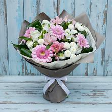 Букет цветов из:  Герберы, Альстромерии и Хризантемы в Тенгинской