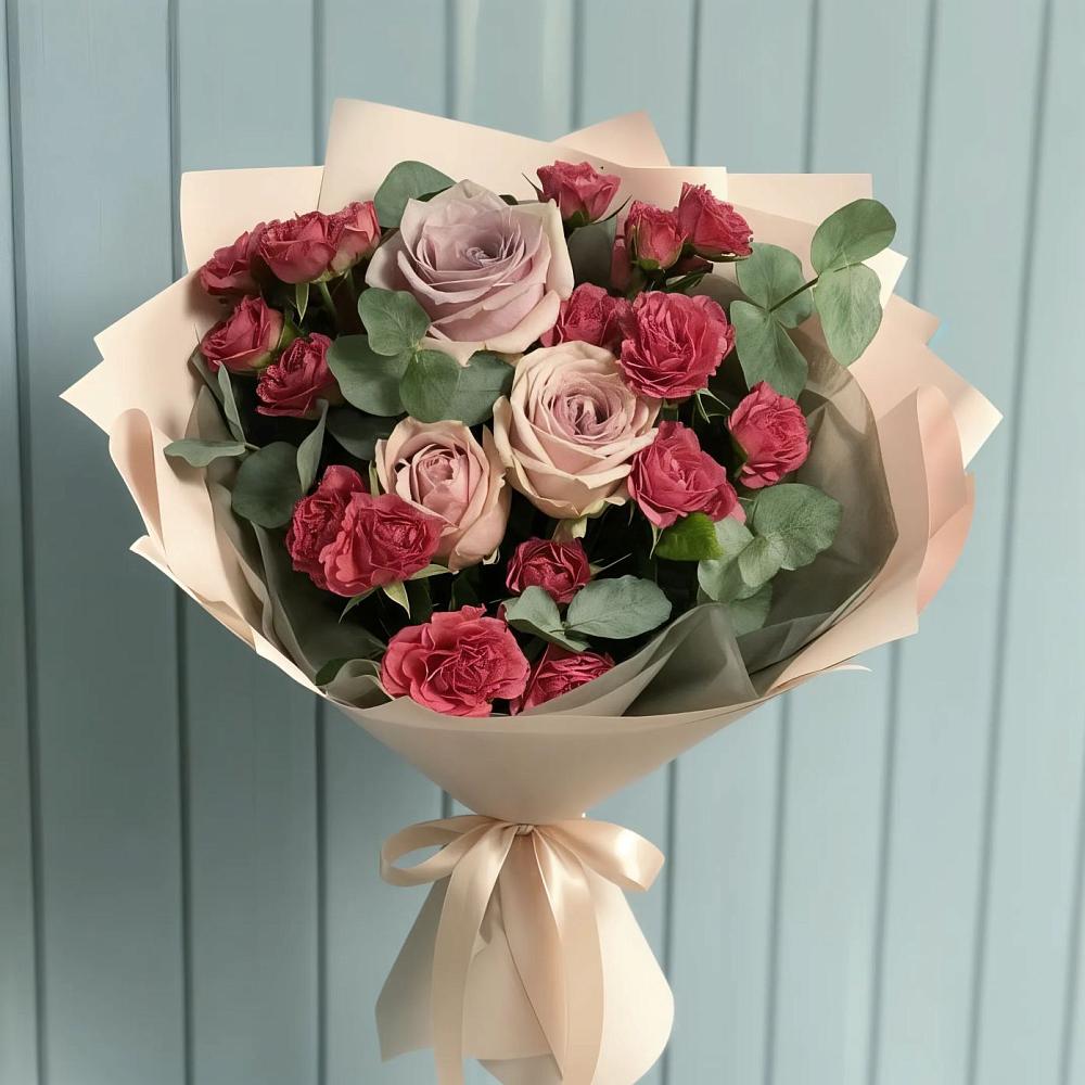 Букет цветов из: Гвоздики и Розы в Тенгинской