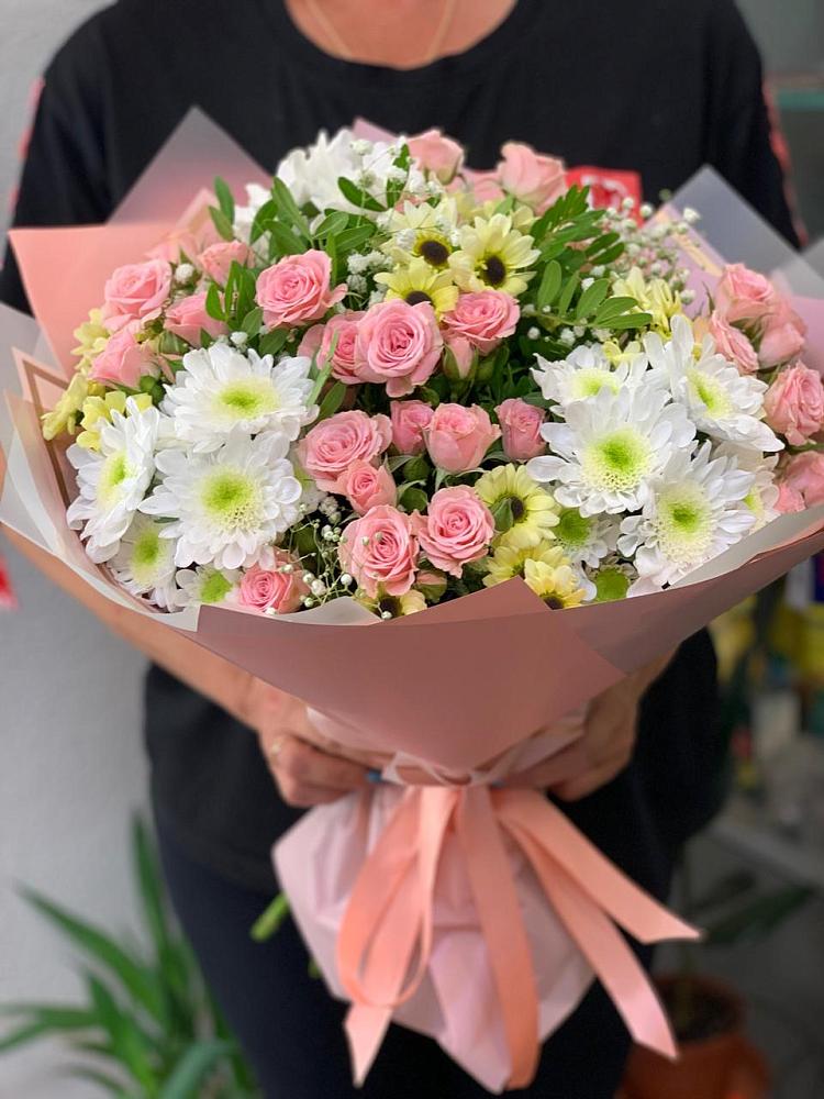 Букет цветов из: Розы и Хризантемы в Тенгинской