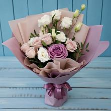 Букет цветов из:  Розы и Лизиантусы в Тенгинской