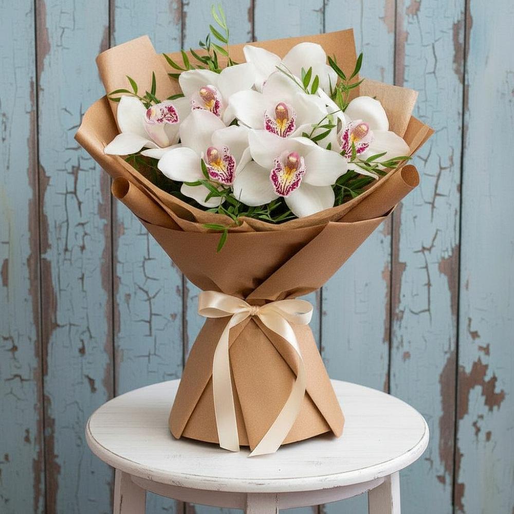 Букет цветов из: Орхидеи и Розы в Тенгинской
