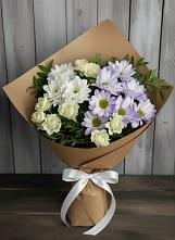 Букет цветов из:  Хризантемы и Розы в Тенгинской