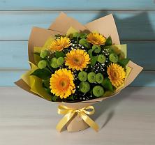 Букет цветов из:  Герберы и Хризантемы в Тенгинской