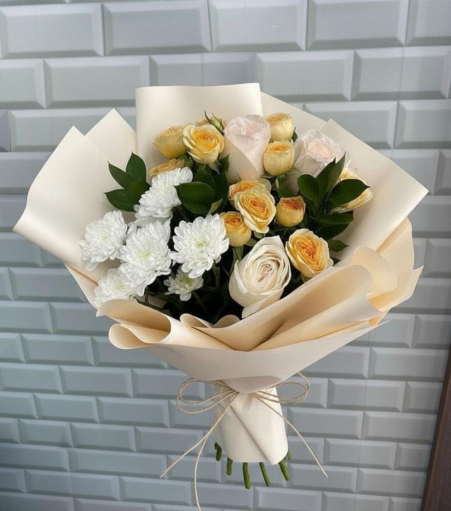 Букет цветов из: Розы и Хризантемы в Тенгинской