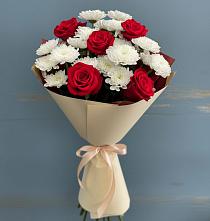 Букет цветов из:  Розы и Хризантемы в Тенгинской