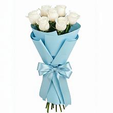 Букет 7 белых роз Проуд в Тенгинской