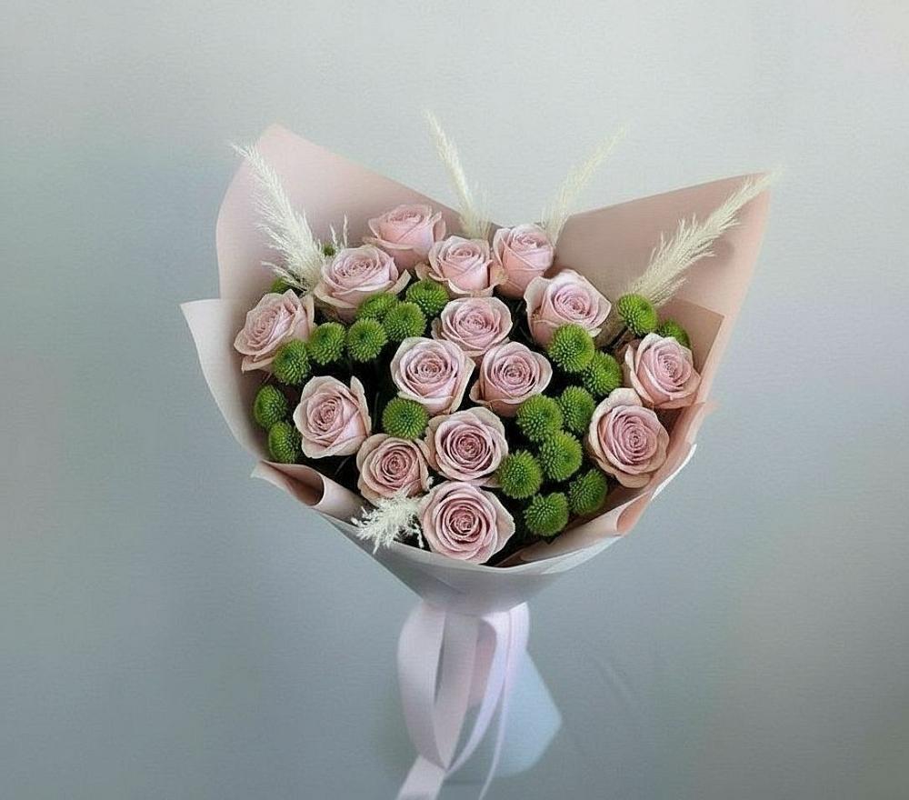 Букет цветов из: Розы и Хризантемы в Тенгинской