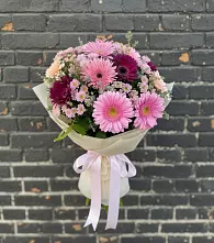 Букет цветов из:  Герберы и Хризантемы в Тенгинской