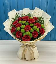 Букет цветов из:  Розы и Хризантемы #REPLACE_PRED# Тенгинской