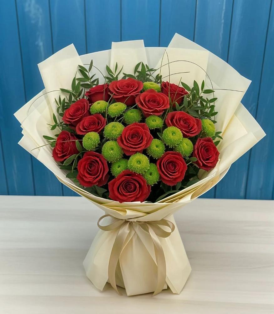 Букет цветов из: Розы и Хризантемы в Тенгинской