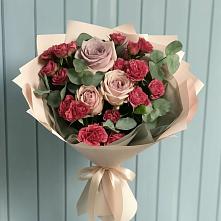 Букет цветов из:  Гвоздики и Розы в Тенгинской