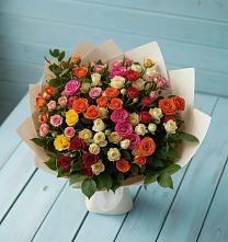 Букет Микс из разноцветных кустовых роз #REPLACE_PRED# Тенгинской